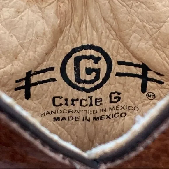 Circle G Cognac Embroidered Cowgirl Leather Cowboy Boots Women’s size 7.5 - Picture 13 of 16